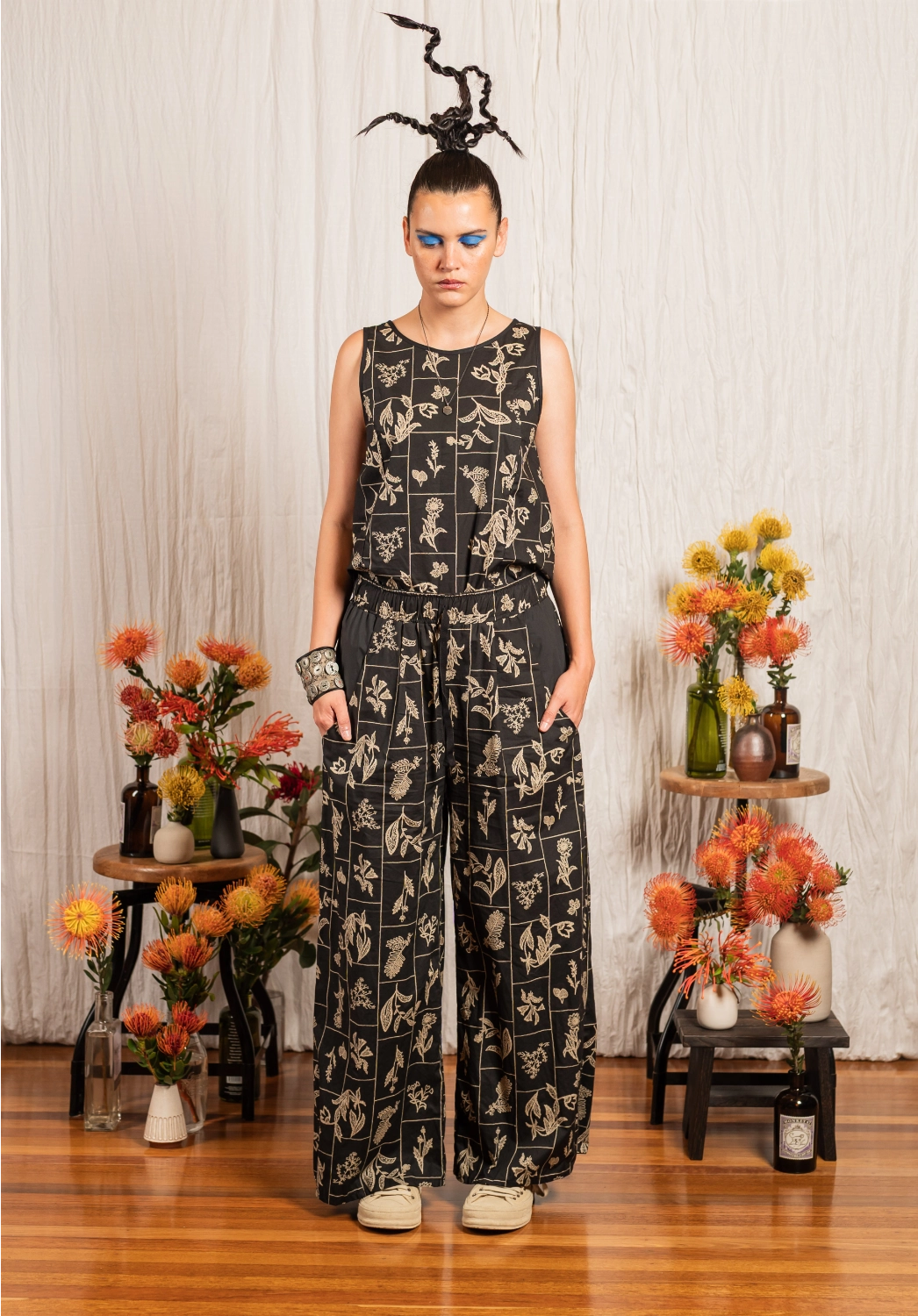 Sprig Pants Stitched Print