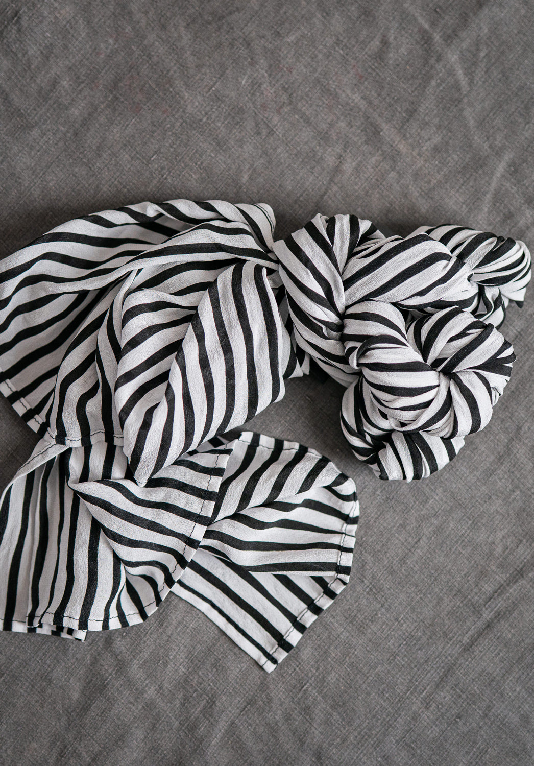 Striation Scarf Striped Japanese Silk