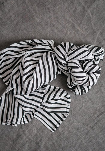 Striation Scarf Striped Japanese Silk