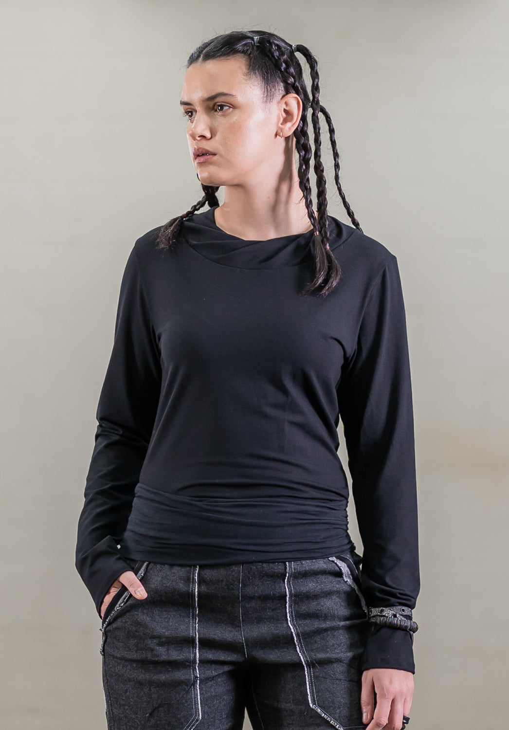 Subtle top black bamboo