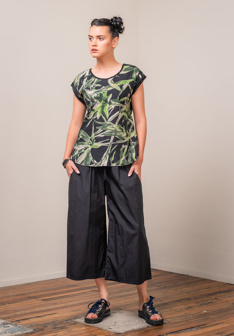 Whisper Culottes Black Japanese Cotton