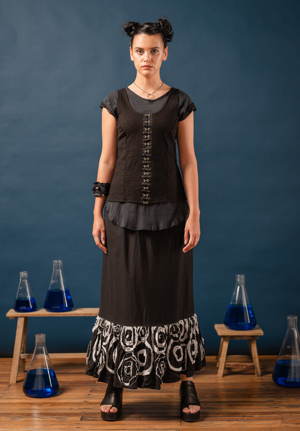 black cotton corset made in australia