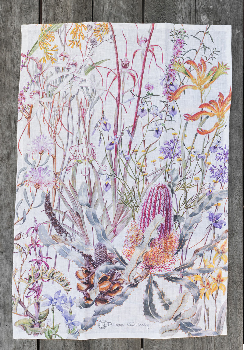 Swan Coastal Plain Wildflowers - Linen Tea Towel