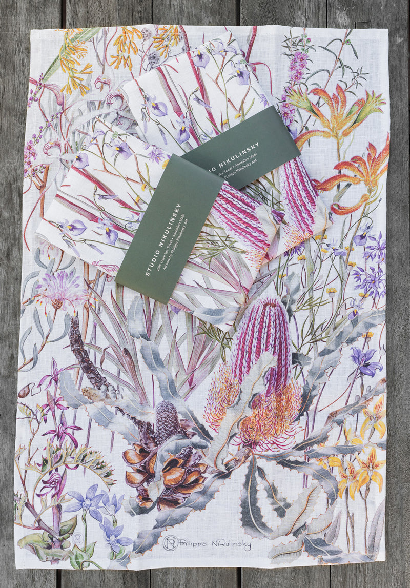 Swan Coastal Plain Wildflowers - Linen Tea Towel