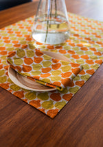 Orange-Mustard Pomegranate - Japanese Linen Tea Towel