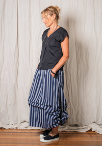 Juxtapose top black cotton