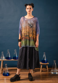 twig and petal top, vintage italian silk reimagined into a light summer over top
