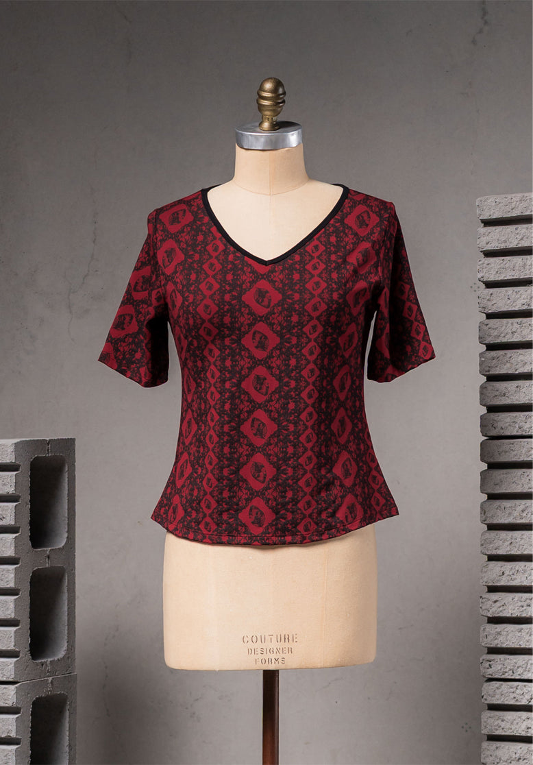 Viola tee Ruby Print | Bamboo tops, fashion online Australia