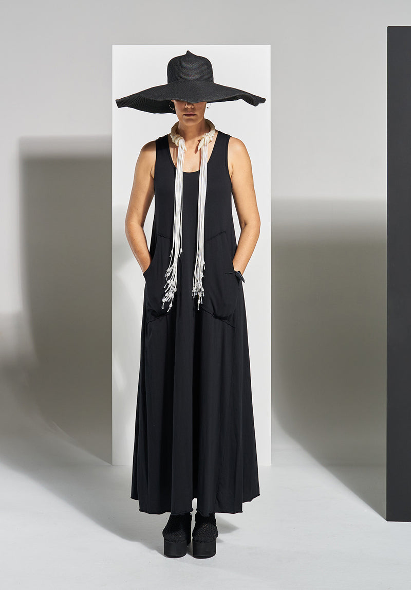 organic cotton maxi dress, Australia made black dresses
