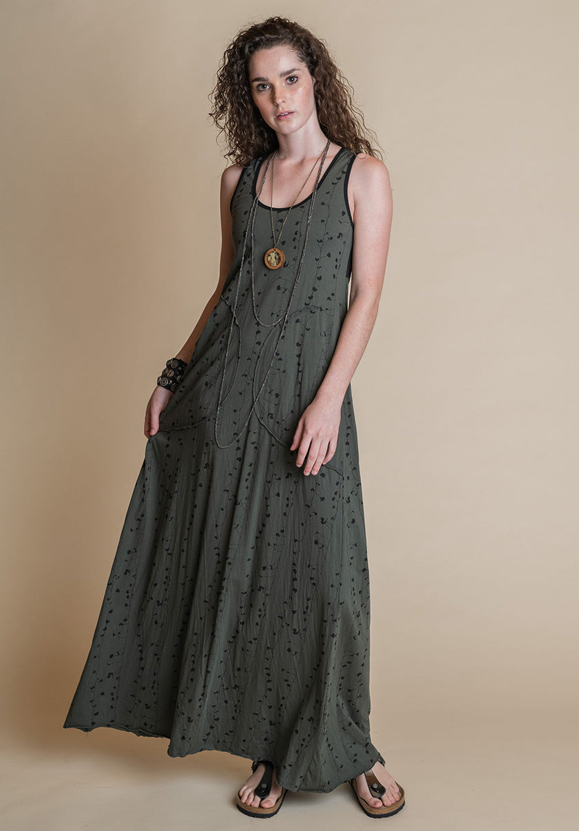 Abby maxi dress dill print | Ethical Clothing Made in Australia Abby maxi dress dill print | Ethical Clothing Made in Australia