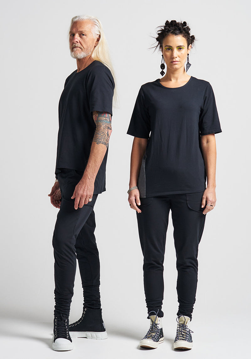 ethical australian clothing, unisex tops, black mens tops