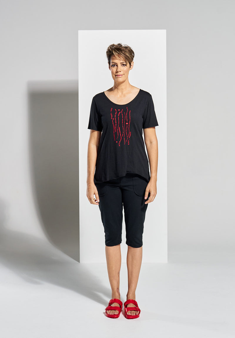 alana tee black, printed tee shirts, womens tees online, online shopping in australia