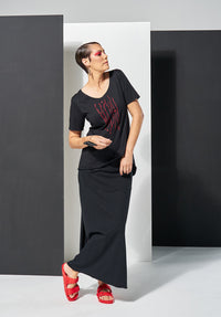 australian made fashion, black print tshirts, shop australian made womens clothing