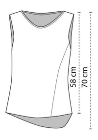 Archie tank black organic cotton printed