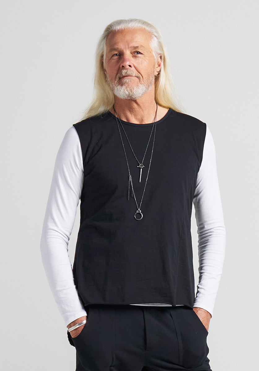 Archie long tank black organic cotton | mens clothes | ethical fashion