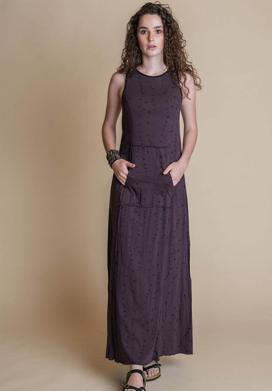 Blythe Maxi dress blackberry print | Organic Cotton Summer Dresses Blythe Maxi dress blackberry print | Organic Cotton Summer Dresses