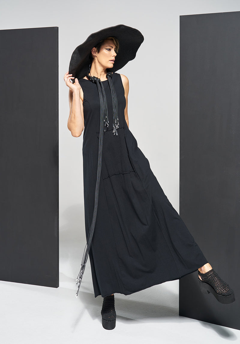 Blythe Maxi dress black organic cotton dresses online Australia