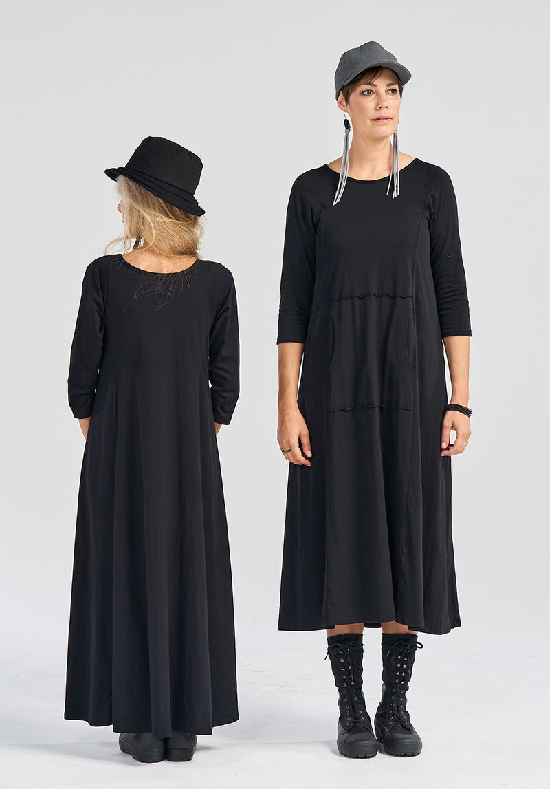 black cotton dress, Australian made womens clothing