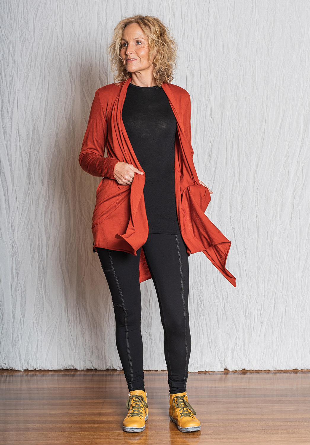 long sleeve top womens, black wool women's tops, australian merino clothing