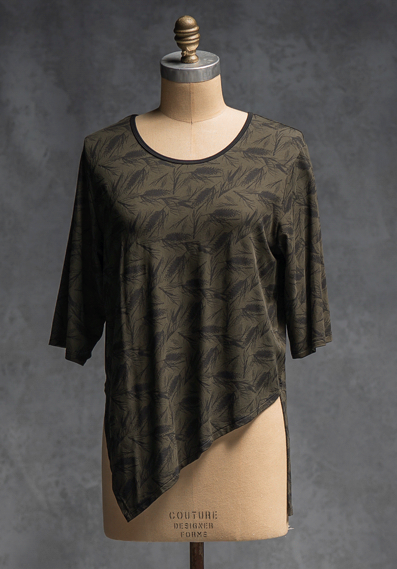 Dana top Olive grevillea Australian womens ethical clothing online