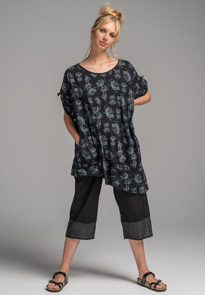 organic fashion, summer pants, black cotton clothes