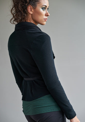 womens jackets, merino cardigan, black woollen clothing