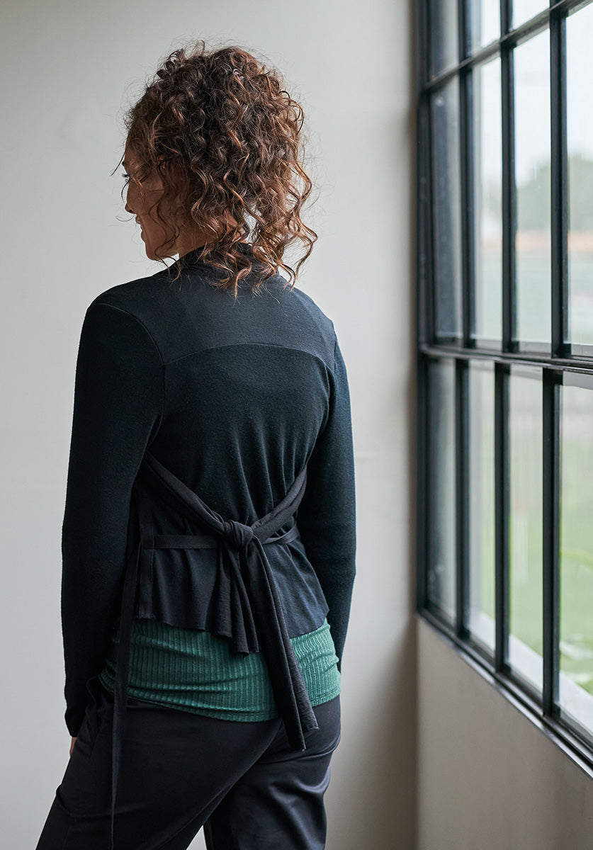 wrap cardigans, warm cardigan, black wool jacket, australian made clothes