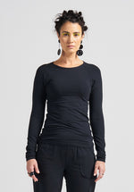 long sleeve cotton top, black womens tops, australian loungewear 