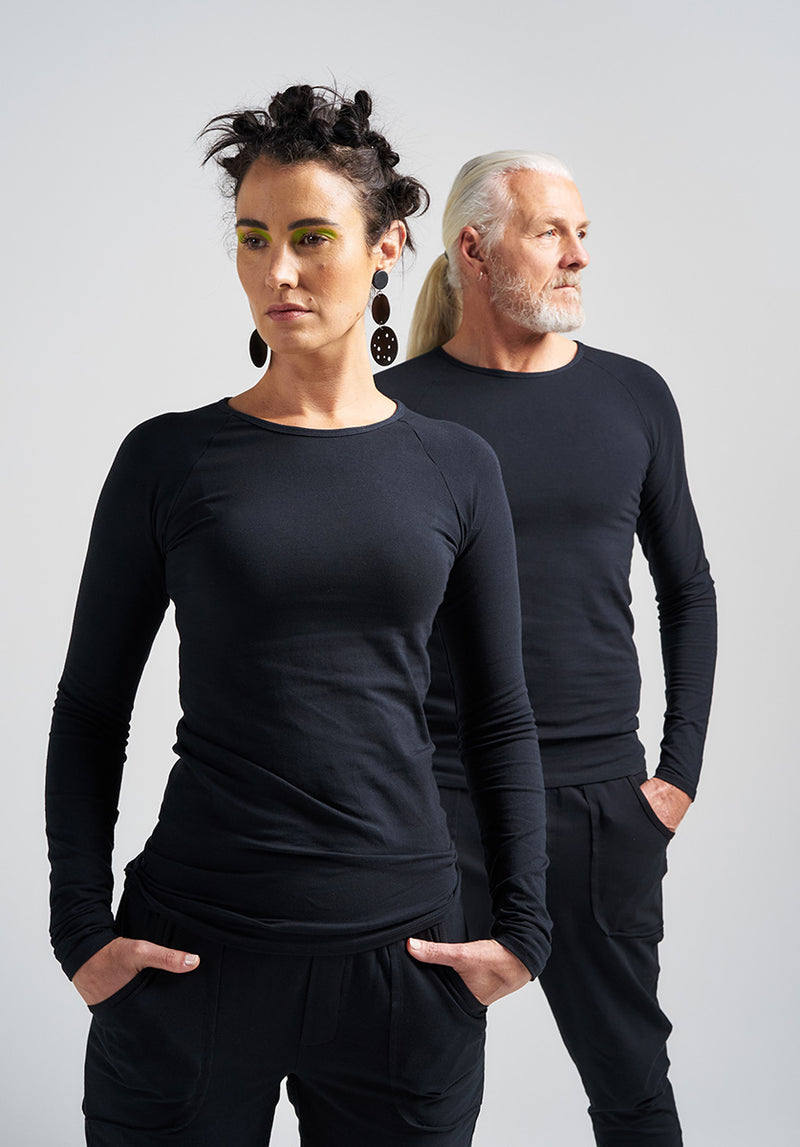 long sleeve top, australian made clothes, black tops online