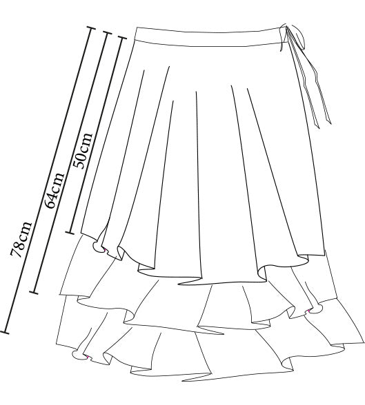 Enigma skirt 3-tier silver/silver/charcoal