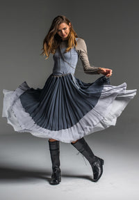 Enigma skirt 3-tier silver/silver/charcoal