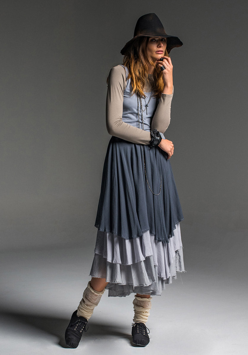 Enigma skirt 3-tier silver/silver/charcoal