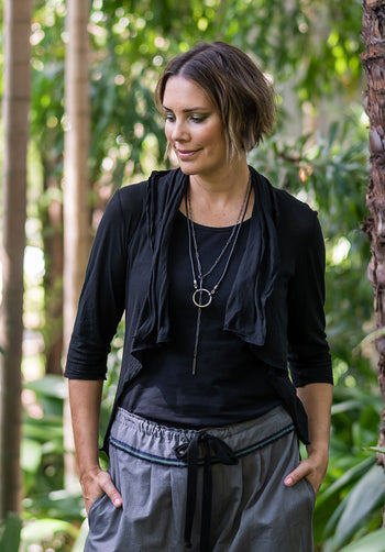 Ester cardi black superfine cotton