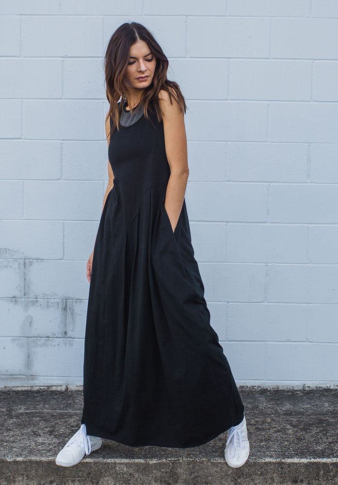 maxi dresses, black cotton dress, australian made clothes
