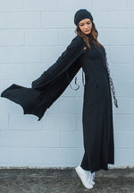 organic clothes, black maxi dress, clothing manufactured in australia