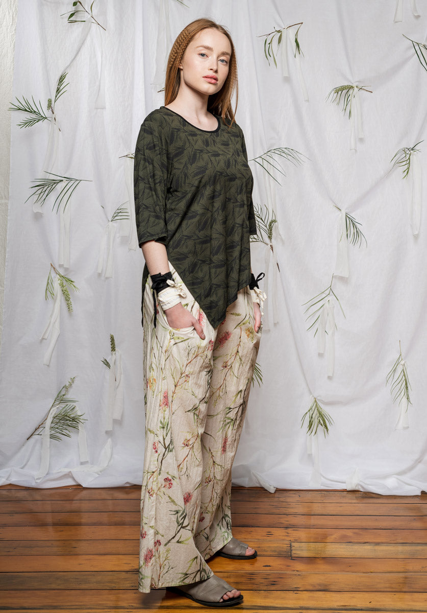 printed top australia, grevillea print, bamboo clothes australia