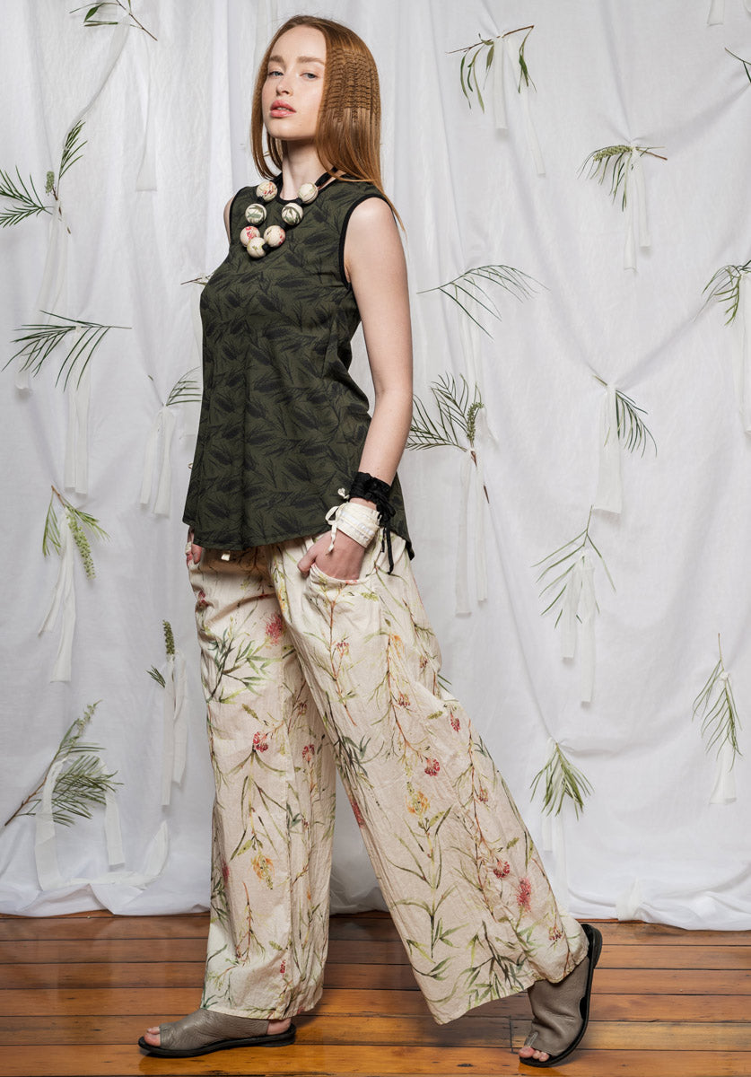 wide leg pants, designer cotton clothes, ethically made fashion