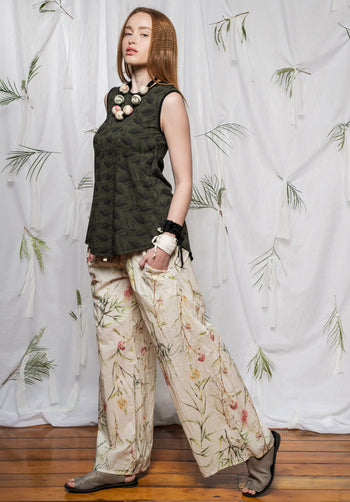 wide leg pants, designer cotton clothes, ethically made fashion