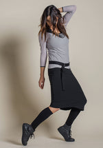 australian fashion designer, designer cotton skirt, black organic cotton clothes