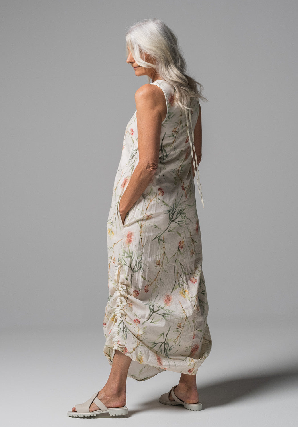 cotton dress australia Hawa Midi in Emerald M/L