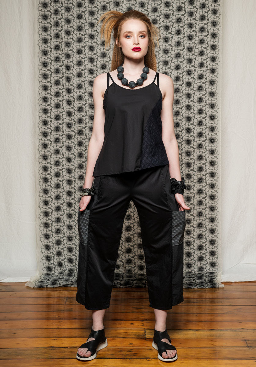 Montage pant black Japanese cotton pockets | sustainable pants