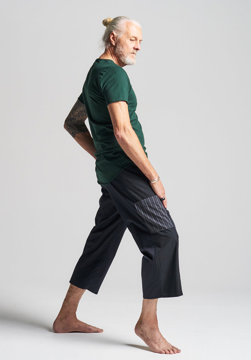 mens cotton pants, black casual clothing