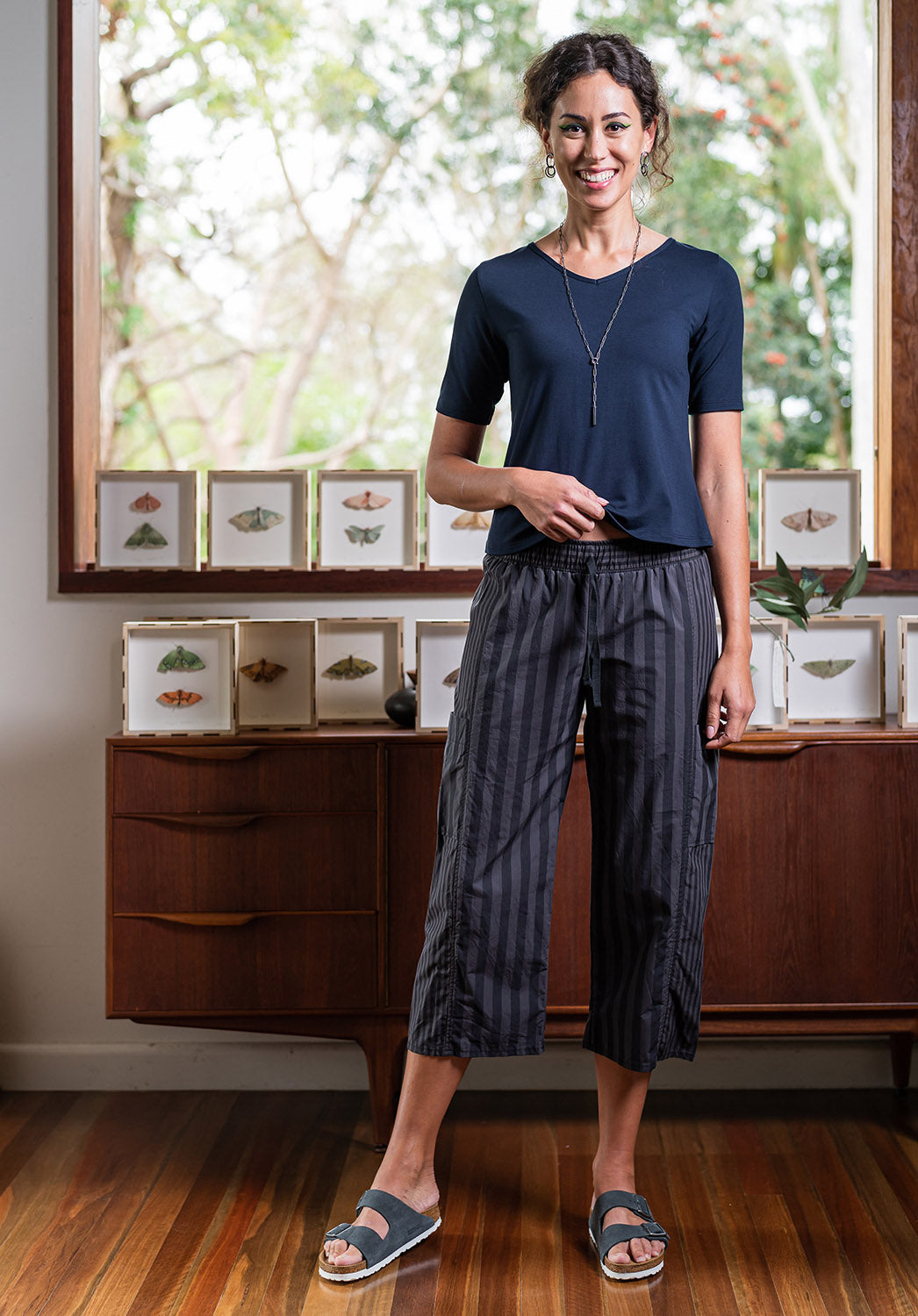 Montage pant grey cotton stripes
