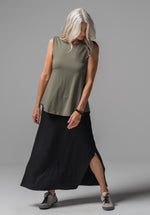 australian designer clothes, bamboo loungewear, black bamboo skirt