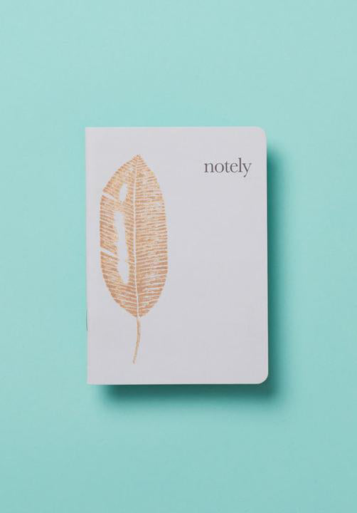 Leafy A6 Pocket Notebook (Set of 2) - Light Grey & Light Grey