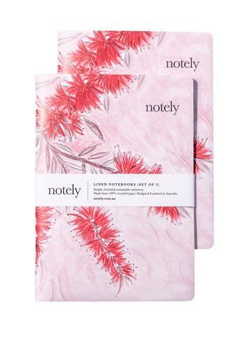 Bottle Blush - A5 Notebook (Set of 2)