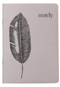 Leafy A6 Pocket Notebook (Set of 2) - Light Grey & Light Grey