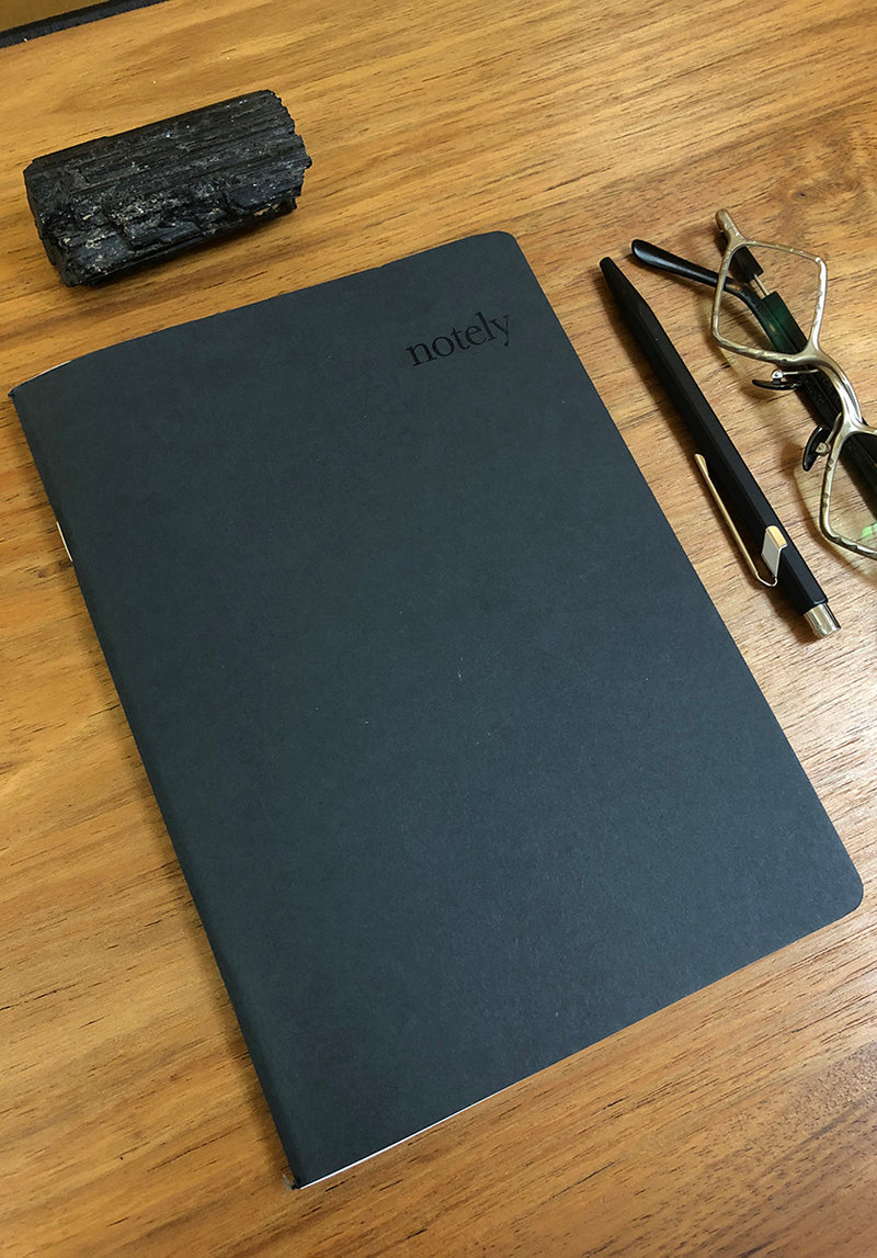 recycled stationery, black notebook australia