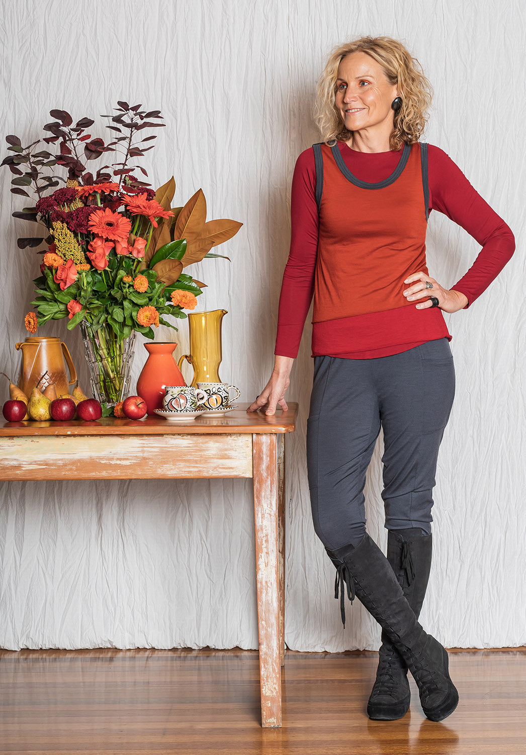 ethical fashion online Australia, grey wool pants, woollen loungewear
