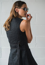 womens linen vest, embroidered fabrics australia